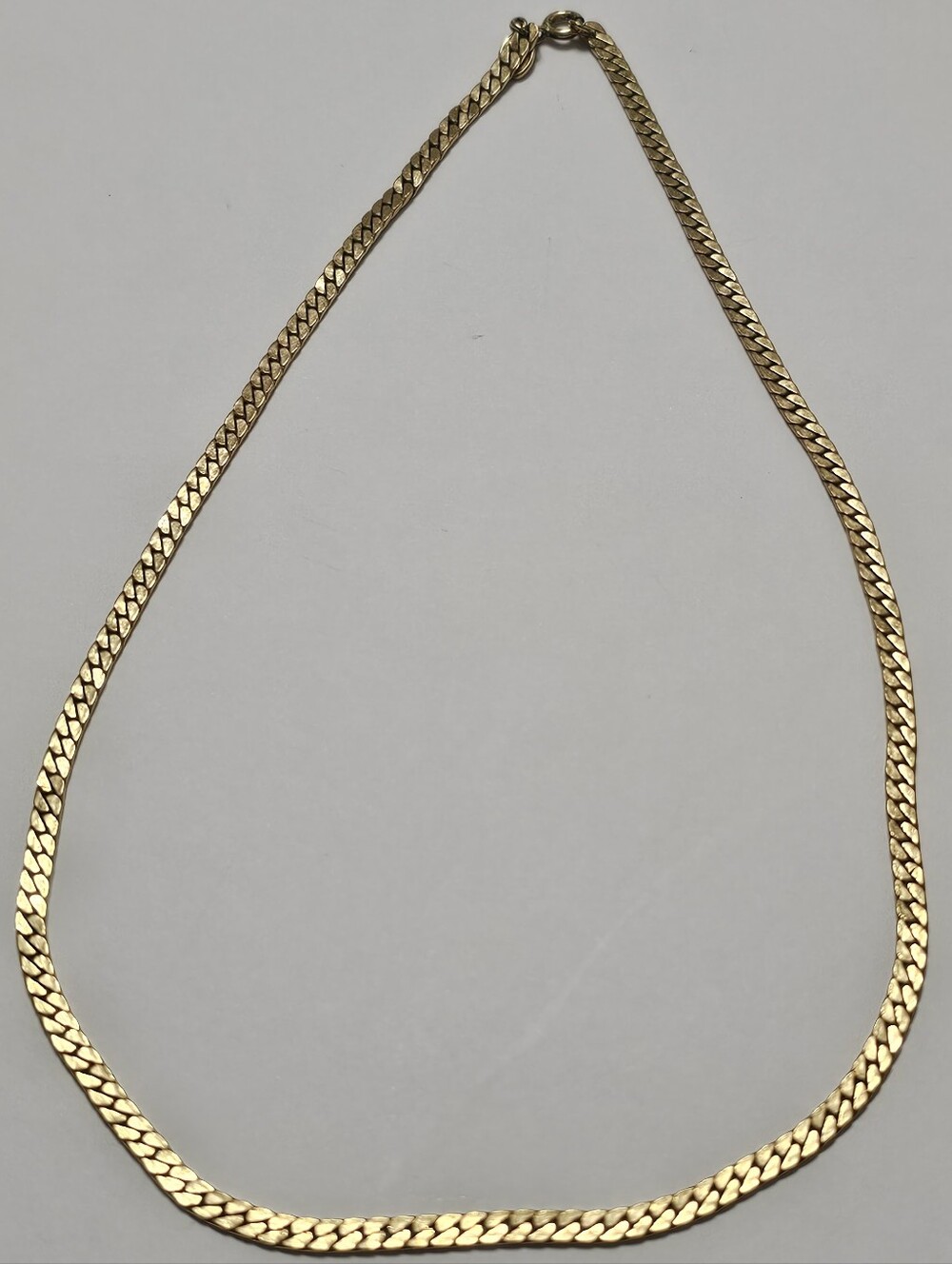 Vintage Avon Gold Tone Herringbone Curb Chain Necklace 16" - Women Accessories